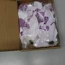 12 Pieces 5.7 Inch Christmas Poinsettia Flower Christmas Glitter Artificial Flower with Clips Xmas Tree Ornament for Wreath Garland Party Decor (White,Purple)