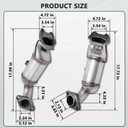 Front Rear Catalytic Converter Compatible with 2011-2019 Chrysler Town & Country Dodge Grand Caravan Journey Avenger 200 3.6L Replace 674121 Without Heat Shield Bracket (EPA Compliant)