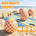 FairySandy 12 Pack Beach Balls, 12 Inch Orange and White Checkered Themed Beach Balls Bulk Inflatable Large Floating Ball for Summer Swimming Pool Activities Game Gift Birthday Party Supplies
