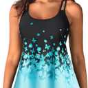Womens Flowy Tankini Tops Only - Modest Bathing Suit Loose Fit Swimsuit Swim Tops No Bottom 2025, Size: M