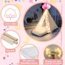 6 Pack Sleepovers Teepee Tent for Kids Bulk with Mattress Sheet Light,Natural Cotton Washable Indoor Play Tent for Birthday Slumber Party Girls Boys Pajama Movie Night Supplies(White), 61.81 X 25.98 X 7.09 Inches