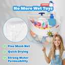 UNEEDE 4.32 Gallons Corner Mounted Bath Toy Storage Holder, Mesh Shower Caddy for Bathtub Organizer, Quick Dry Holder