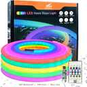 16.4ft LED Neon Rope Lights, Waterproof Music Sync Strip Lights with Remote & APP Control, USB-Powered Flexible Lighting for Christmas Halloween Decor, Gaming Room Bedroom Indoor Outdoor Decoration