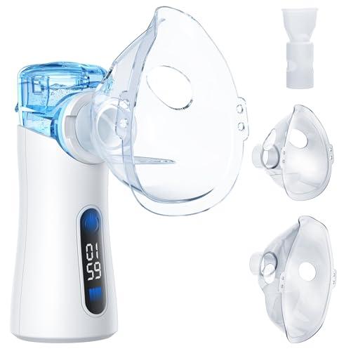 Nebulizer for Adults and Kids, Portable Mesh Nebulizer, Child-Friendly Design, LED Display, USB-C Rechargeable Handheld Nebulizer with Adjustable Modes & Auto-Cleaning, Quiet for Home & Travel