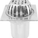 LC LICTOP Roof Floor Drain Cover, Non-Blocking Stainless Steel Dome Strainer for Outdoor Balcony, Garden, Basement & Gutter Drainage, with 3.5 Inch Pipe & 6 Inch Flange Length
