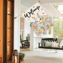 3 x AVOIN colorlife Spring Easter House Flag 28x40 Inch Double Sided Outside, Bunny Rabbit and Eggs Welcome Yard Outdoor Flag