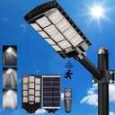 3000W Solar Street Light Outdoor,250000LM Solar Street Light Parking Lot Lights Commercial Dusk to Dawn,IP67 Waterproof Solar Security Flood Lights with Motion Sensor for Backyard, Path (XXX-Large)