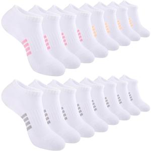 eallco 8 Pairs Ankle Socks for Women Running Athletic Cotton Low Cut Socks Cushioned One Size