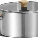 CAROTE Stainless Steel Stock Pot - 5 Quart Heavy Duty Induction Cooking Pot with Visible Lid for Pasta, Soup, Spaghetti, Bottom Big Stockpot, Deep Cookware for Canning, Boiling, Simmer