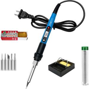 Soldering iron kit, 110V, 80W, fast heating within 10 seconds LCD digital adjustable temperature soldering iron gun, thermostatic soldering iron kit for electronic equipment