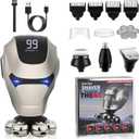 Waterproof Electric Razor for Bald Men - Skull Shaver with Cordless Rechargeable Trimmer, Back Shaver & Face Shaving Kit | Men's Electric Shavers for Head, Face, Beard