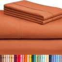 LuxClub 4 PC King Size Sheet Set Deep Pockets 18" Wrinkle Free Cooling Sheets Machine Washable Hotel Bedding Silky Soft - Autumn Orange King