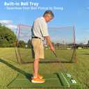 Oversized Golf Hitting Mat, Built-in Ball Tray, Indoor Outdoor, 72" x 48" x 1.77"