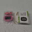 3D Step Counter Clip On with LED Backlight Pocket Pedometer for Walking Outdoor Activities Fitness Tracker Without Smartphone (PINK)