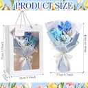 Graduation Crochet Flowers Bouquet Gift 2026 Congrats Grad Gift for Women Crochet Tulips Completed Handmade Bouquet with Card for Her Graduates Teacher Appreciation Nurse Birthday Decor(Blue)