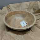 Mela Artisans Wooden Fruit Bowl  Whitewash Finish | Large 12 Mango Wood Serving Bowl with Felt Pads | Decorative bowl | Multipurpose Countertop Bowl for Breads | Salad | Fruit & More (12 Inch Diameter)