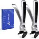 SOLEADER Plate Gripper Compatible With Pizza Pan,Non-Slip Pan Gripper,Hot Plate Bowl Retriever with Food Out from Pots,For Egg Custard For Jidangeng,For Microwave Toaster Oven Steamer,Pack of 2 (Horizontal Draw Tongs)