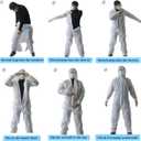 2 x Hazmat Suits,10 Colors Options Disposable Protective Coveralls, Paint Suit with Elastic Wrists Ankles and Hood (Green, XXL)