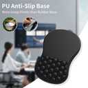 Ergonomic Mouse Pad with Wrist Support & Massage Design  Memory Foam Cushion, Non-Slip PU Base  Carpal Tunnel Pain Relief for Wireless Mouse & Desk Use  12x8 Inch (Black)