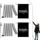 Ravenhill Feather Flag Pole Kit up to 13 FT with Rotating Ground Stake, Made with Reinforced Aluminum, Resists Winds of 40 MPH, Great for Business Advertising Outdoor (2-Pack Pole Set)