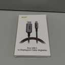 acer USB C to DisplayPort Cable 6.6 FT (4K@60HZ 2K@165Hz), Type-C to DisplayPort Cord (Sturdy Aluminum, Plug & Play) Thunderbolt 3/4/5 Compatible with MacBook Pro/Air, iPhone 16 Pro/Max, XPS, Surface