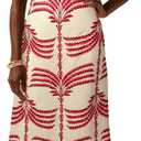 SOLY HUX Women's Summer Maxi Dress Boho Print Tie Shoulder Spaghetti Strap Cut Out Tie Back Cami Dresses Sundress (Pink Print, X-Small)