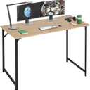 BestOffice 47 inch Computer Desk Home Office Desk Writing Study Table Modern Simple Style PC Desk with Metal Frame Gaming Desk Workstation for Small SpaceNature