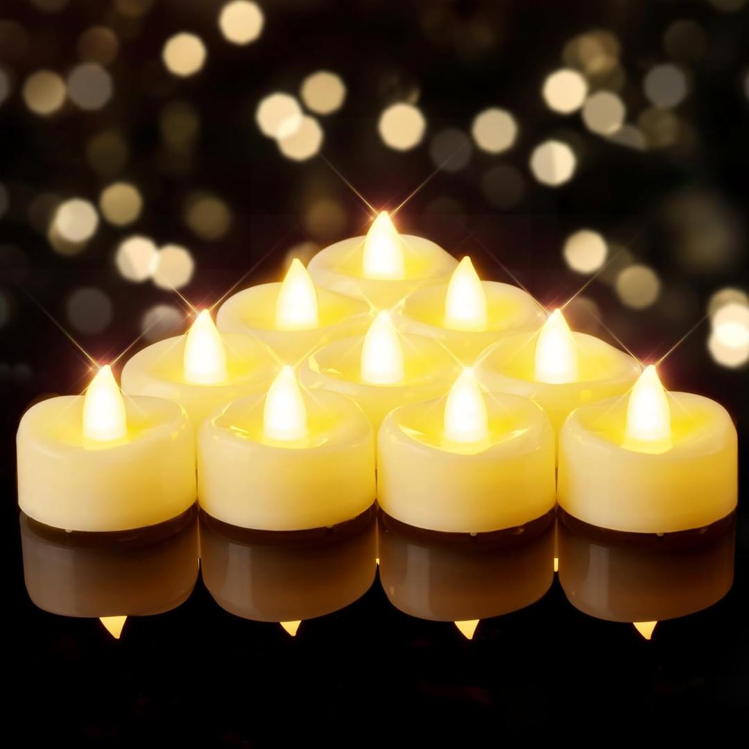 BEICHI Flameless Candles, 12/24/50/100/150 Pack Tea Lights Battery Operated, No Flickering Votive Candles LED Tea Lights for Halloween Christmas Wedding Home (100 Pack, Ivory Shell) (Ivory Base- Warm White Light)
