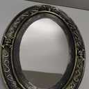 1pc Halloween Scary Picture Frame Portrait Mirror Black Oval Mirror Speaking Haunted House Motion Activated Mirror