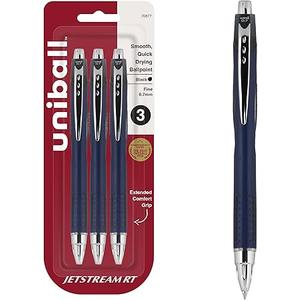 Uniball Jetstream RT Pens 0.7mm Fine Black Ink Lot of 1 Packs (4 Pens) New!