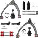 Front End 12pc Suspension Kit for 2007-2013 Chevy Silverado 1500 Suburban Yukon Sierra XL 1500 Tahoe Escalade EXT ESV 2 Upper Control Arms 2 Sway Bars 4 Tie Rods 2 Lower Ball Joints 2 Boots(12pc Set)
