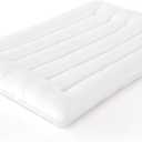 HOMBYS Ultra Thin Flat Pillow for Sleeping, Thin Pillow for Back Sleeper, Supportive Stomach Sleeping Pillow, Slim Bed Pillow, Machine Washable-Standard Size 18x26, White