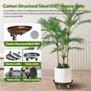 Plant Stand Rolling Plant Caddy With Wheels, 17 inch Plant Saucer With 360 Lockable Wheels, 440 LB Capacity Metal Rolling Plant Cart for Heavy Duty Planter, Rustproof Plant Dolly for Outdoor/Indoor