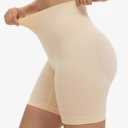 SHAPERX Tummy Control Underwear for Women – Mid-Waisted Seamless Shapewear Shorts Anti-Rolling Body Shaper Under Dresses (M-L)
