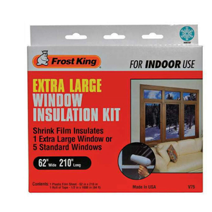 1PACK FrostKing V75H Window Insulation Kit, Extra Large, 62" x 210"