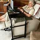 Overbed Bedside Table Over The Bed Table with Wheels Height Adjustable Medical Tilt Top Hospital Bed Table Laptop Standing Lap Desk Cart Table Stand for Bed Hospital Home Office Use Bed Trays Desk