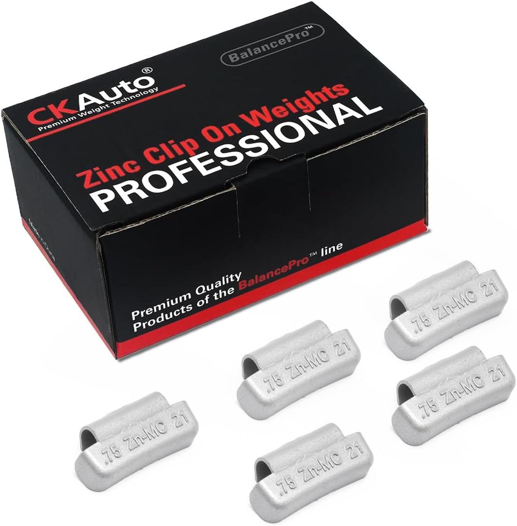 CKAuto MC Style Zinc Clip on Wheel Weights 0.75oz, 3/4oz, Coated, 25Pcs/Box (upgraded gray)
