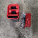 Hands-Free Mop and Bucket Set with 3 Washable Pads, Wet/Dry Floor Cleaning System, Red/Black