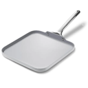 Caraway Square Griddle Pan - 11” Square Pan - Non-Stick Ceramic Coated - Non Toxic, PTFE & PFOA Free - Oven Safe & Compatible with All Stovetops - Gray