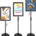BURFERLY Sign Stands for Display, 8.5 x 11 Inches Adjustable Sign Holder Stand, Floor Sign Standing Display Snap Open Sign Frame for Vertical & Horizontal View Displayed Poster Holder (1 Pack Square)
