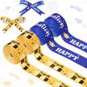 JOYMEMO 4 Rolls 20 Yards Yellow and Blue Graduation Grosgrain Ribbons - 1 Inch Congrats Grad Decorations for Gift Wrapping Leis Wreath Money Cake, Happy Graduation Class of 2026 Party Supplies