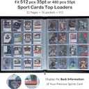 Premium 16-Pocket Top loader Binder – Fits 512 Top loaders, Comes with 16 Transparent White Pages for 3" x 4" Top loaders