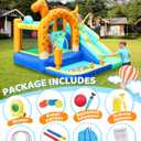 Doctor Dolphin Bounce House Slide Dinosaur Inflatable Bouncy Castle Jumping Castle with Tunnels Ball Pit for Toddlers Kids 3-8 Years Old, 10'3" x 9'5" x 7'5"