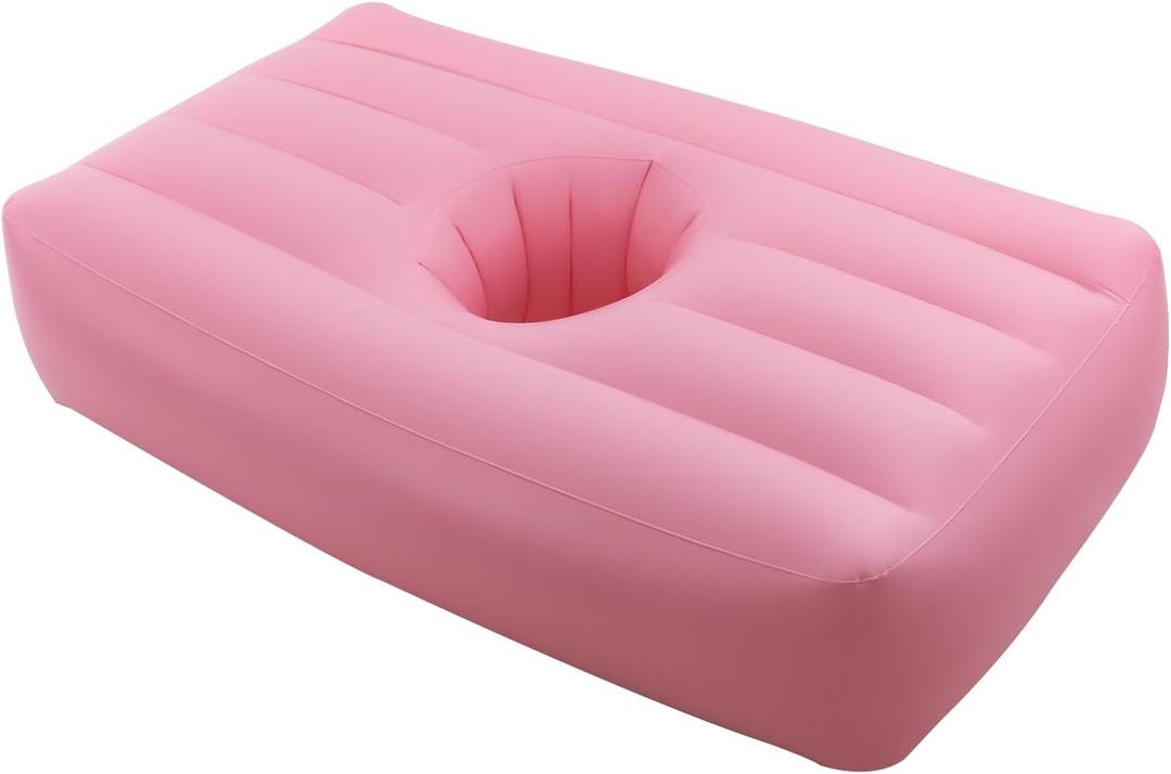 BBL Bed with Hole, BBL Bed After Surgery Inflatable BBL Mattress with Electric Air Pump (Pink)
