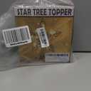 Juegoal Star Tree Topper with 20 LED Lights, Metal Golden Lighted Treetop Ornaments, Battery Powered Light Up Christmas Tree Decorations, 6.5 x 6.5 Inches