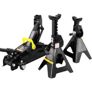 Torin AT82001B Hydraulic Trolley Service/Floor Jack Combo with 2 Jack Stands, 2 Ton (4,000 lb) Capacity, Black