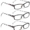 Kerecsen Reading Glasses 5 Pairs Fashion Ladies Readers Spring Hinge with Pattern Print Eyeglasses for Women (5 Grey, 2.5 )