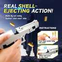 Foam Blaster Pistol Toy Gun with Shell Ejecting Safe for Kids Ages 6+ Includes 50 Soft Bullets & Goggles 32ft Shooting Range Fun Indoor Outdoor Party Game Great for Foam Dart Battles