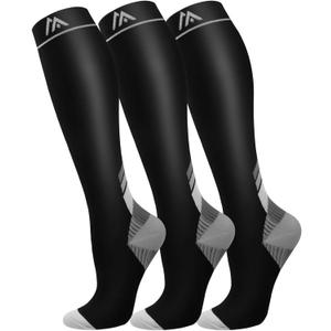 FuelMeFoot 3 Pack Copper Compression Socks - Compression Socks Women & Men Circulation - Best for Medical,Running,Athletic (Large-X-Large)