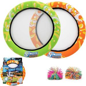 Sunlite Sports Bongo Discs, Ball Paddle Game, Ball Throwing Outdoor Games for Beach, Lawn, Backyard, Camping, Fun Beach Sports Toys, Set of 2 (Orange, Green) Sunlite Sports Bongo Discs, Ball Paddle Game, Ball Throwing Outdoor Games for Beach, Lawn, Backyard, Camping, Fun Beach Sports Toys, Set of 2 (Orange, Green)